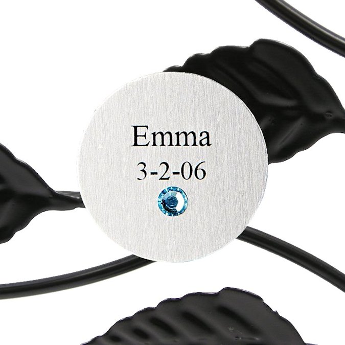 Engraved Family Tree Children or Grandchildren Silver Disc