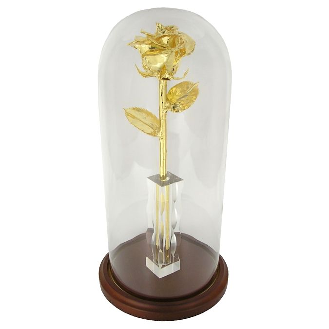 11" 24k Gold Dipped 50th Anniversary Enchanted Rose