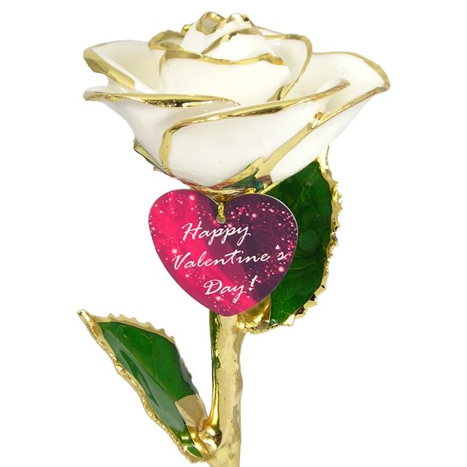 Valentine's Day Rose and Engraved Heart